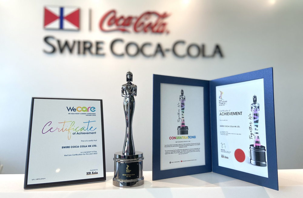 Swire Coca-Cola Hong Kong received two awards from HR Asia, namely &ldquo;Best Companies to Work for in Asia (Hong Kong)&rdquo; and &ldquo;WeCare&trade; HR Asia Most Caring Companies Award&rdquo;.